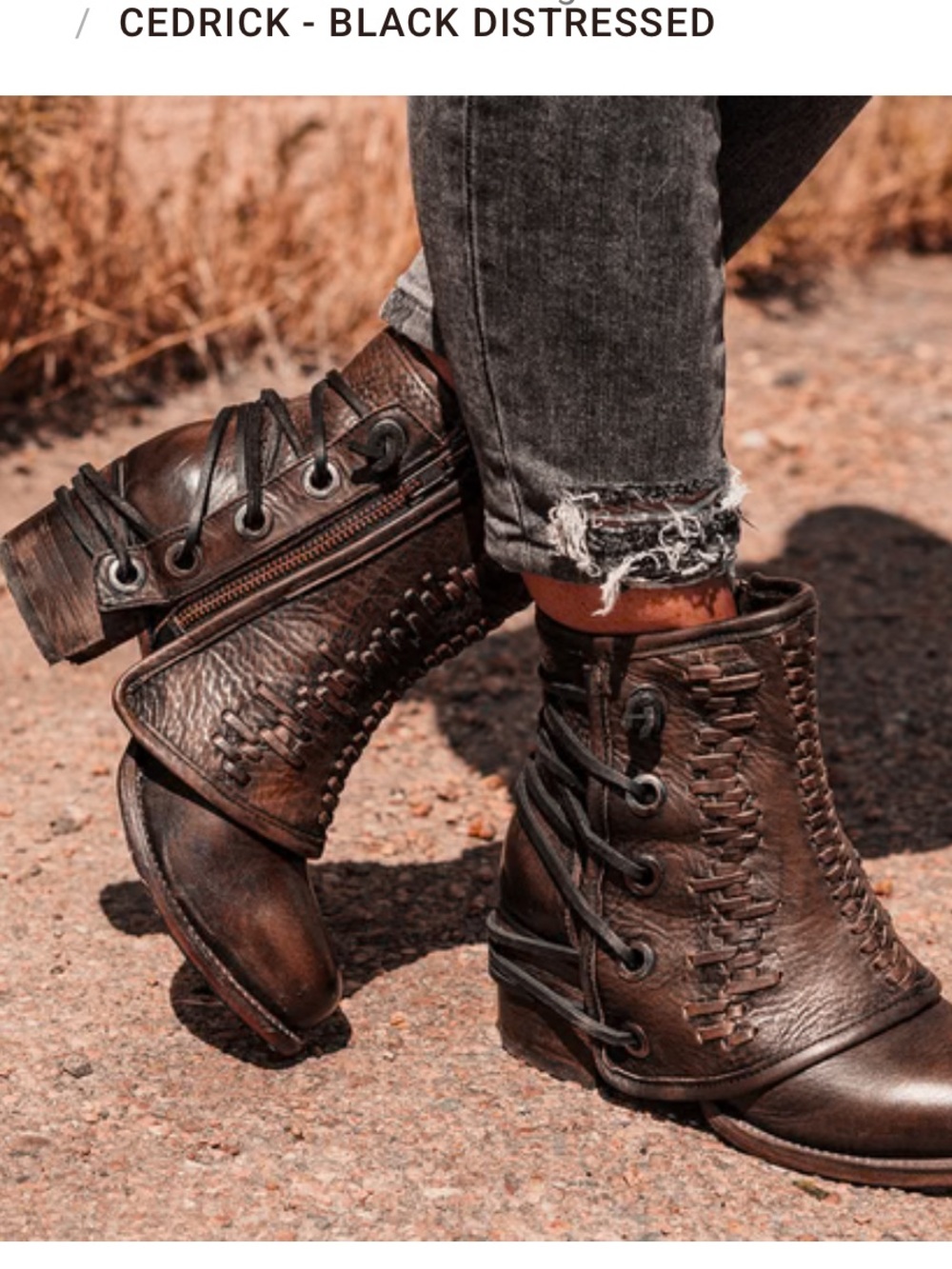 Freebird Cedrick in Black Distressed New in Box, Size 9